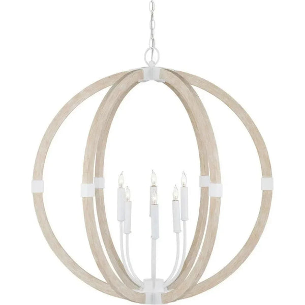 Bastian Sandstone Orb Chandelier - LOOMLAN - Currey & Co - Chandeliers