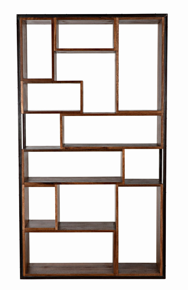 Bauhaus Wood and Steel Bookcase-Bookcases-Noir-LOOMLAN
