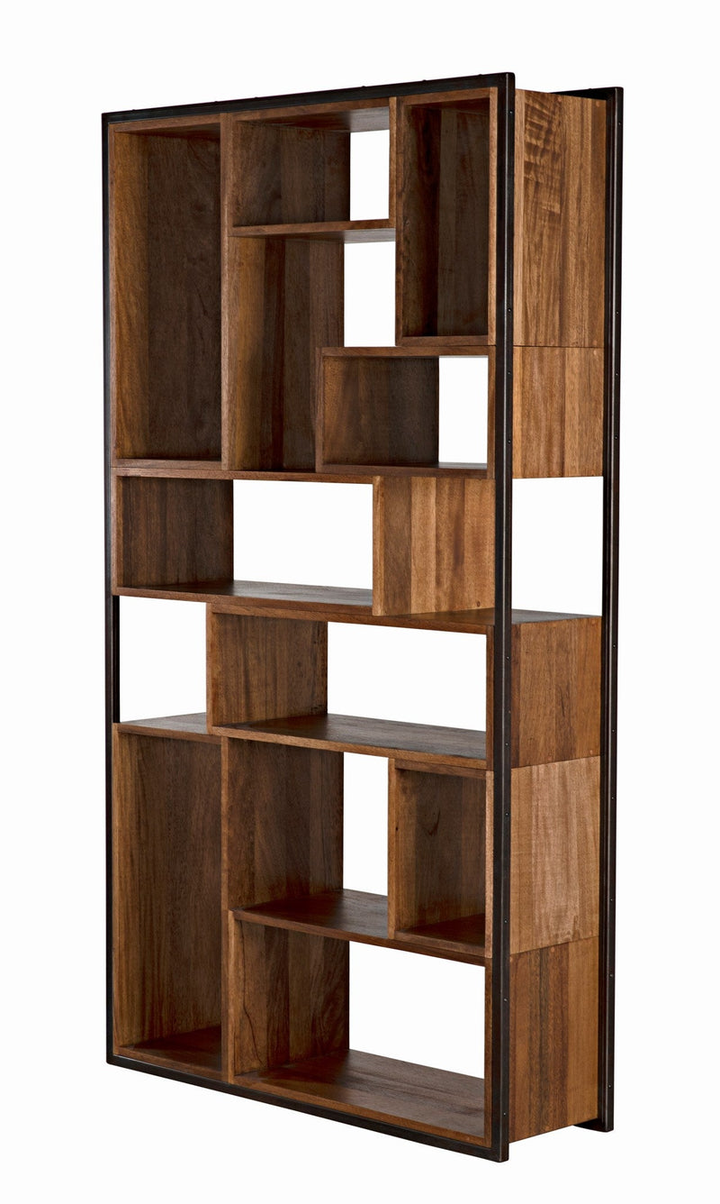 Bauhaus Wood and Steel Bookcase-Bookcases-Noir-LOOMLAN