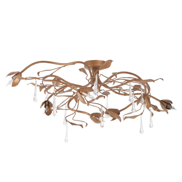 Bay Laurel Leaf Iron Flush Mount-Flush Mounts-Chelsea House-LOOMLAN