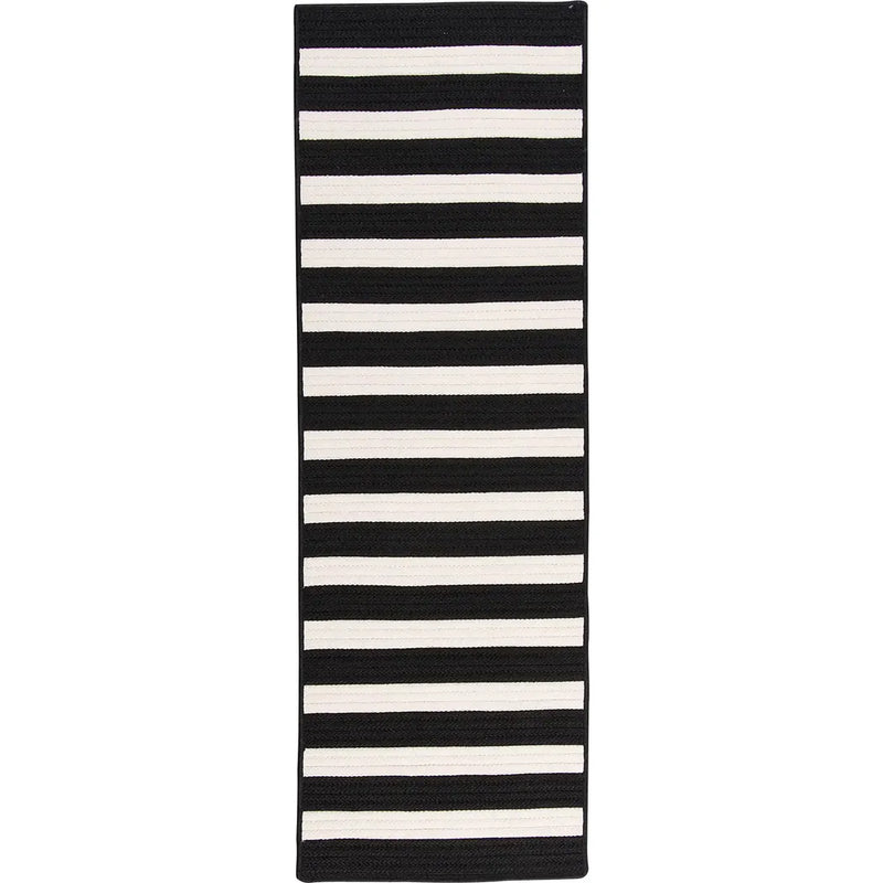 Bayamo Runner Outdoor Rugs-Outdoor Rugs-Colonial Mills-Black-2' x 4'-LOOMLAN