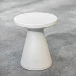 Bazaar Bone Finish Round Outdoor End Table