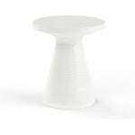 Bazaar Bone Finish Round Outdoor End Table