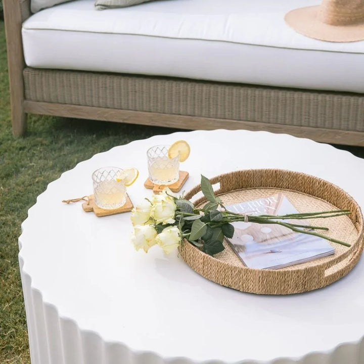 Bazaar Fluted Athena Outdoor Coffee Table-Outdoor Coffee Tables-Sunset West-LOOMLAN