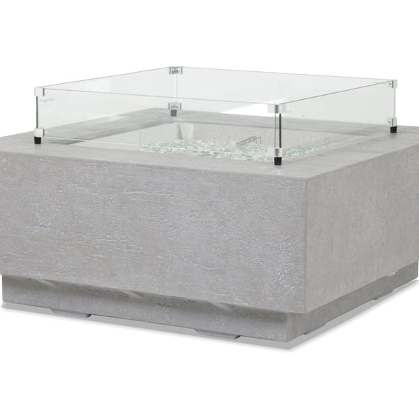 Bazaar Glass Square Outdoor Fire Table