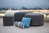 Bazaar Sunbrella Weatherproof Outdoor Pouf-Poufs and Stools-Sunset West-LOOMLAN