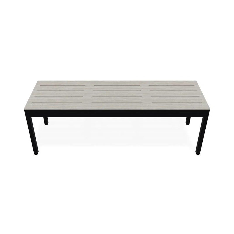 Bazza Durable Aluminum d Flat Armless Bench-Outdoor Benches-Telescope-LOOMLAN