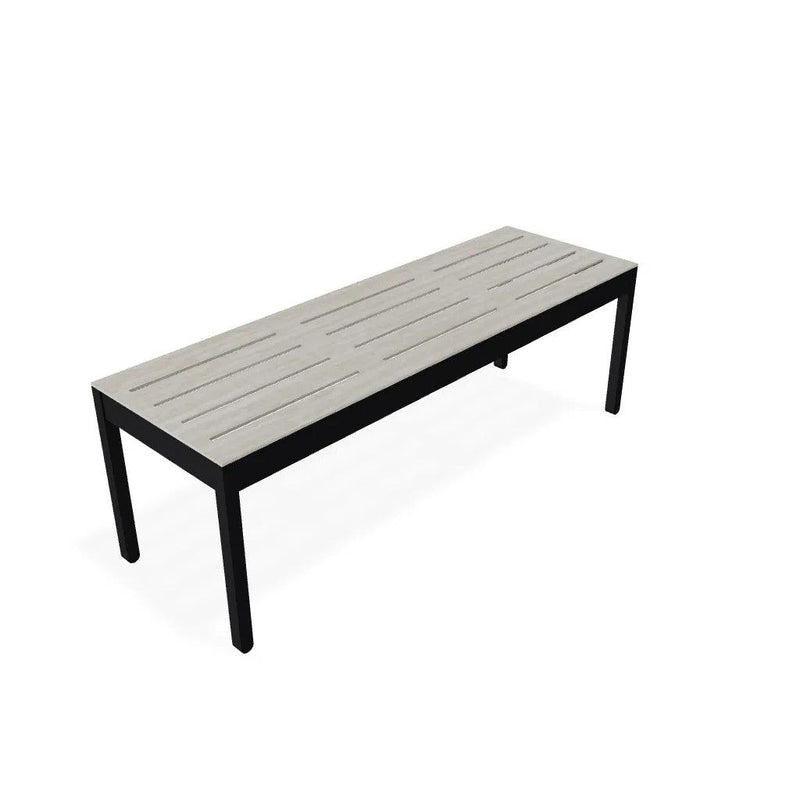 Bazza Durable Aluminum d Flat Armless Bench-Outdoor Benches-Telescope-54"-LOOMLAN