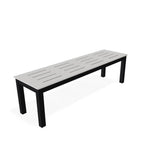 Bazza Durable Aluminum d Flat Armless Bench-Outdoor Benches-Telescope-64"-LOOMLAN