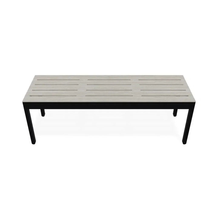Bazza Durable Aluminum d Flat Armless Bench-Outdoor Benches-Telescope-LOOMLAN