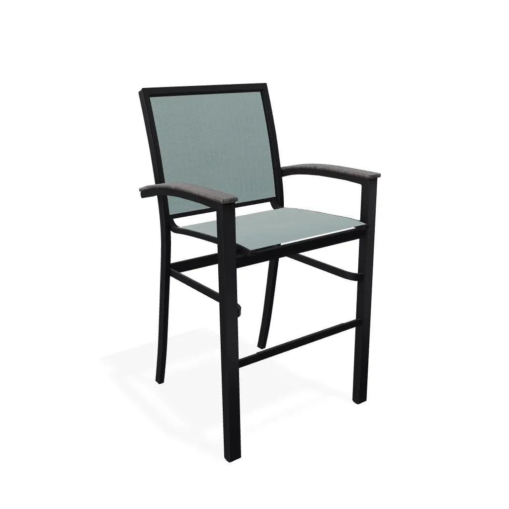 Bazza Stacking Bar Height Polymer Armed Cafe Chair