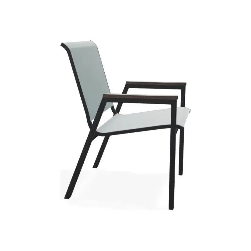 Bazza Stacking Bistro Chair Polymer Arm Accents