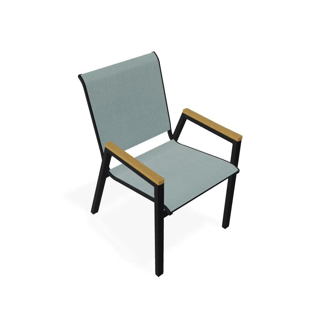 Bazza Stacking Bistro Chair Polymer Arm Accents