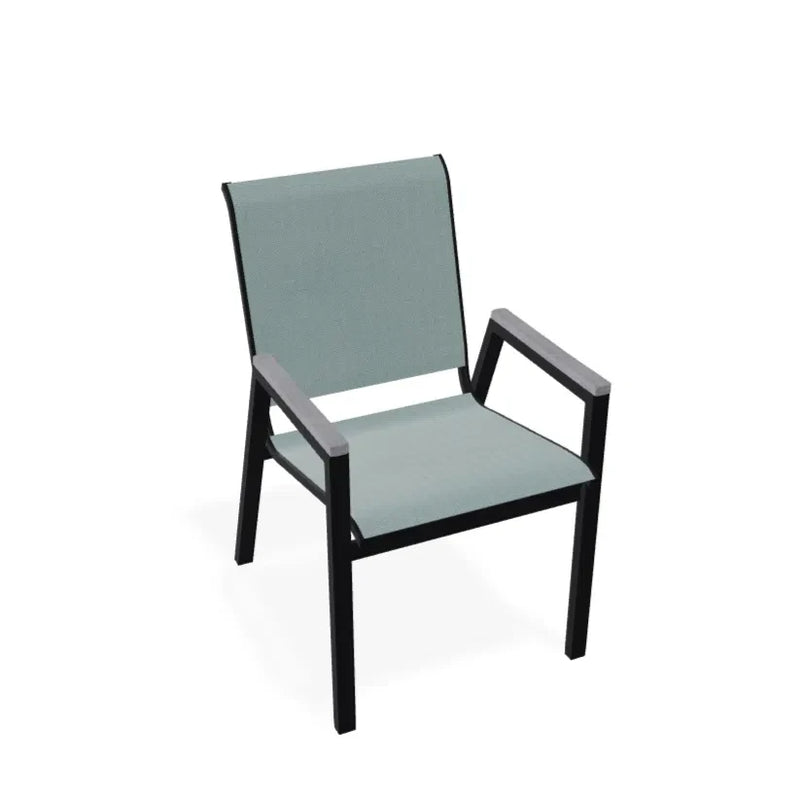 Bazza Stacking Bistro Chair With Rustic Polymer Arm Accents