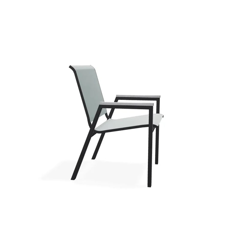 Bazza Stacking Bistro Chair With Rustic Polymer Arm Accents