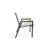 Bazza Stacking Bistro Chair With Rustic Polymer Arm Accents