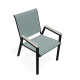 Bazza Stacking Bistro Chair With Rustic Polymer Arm Accents