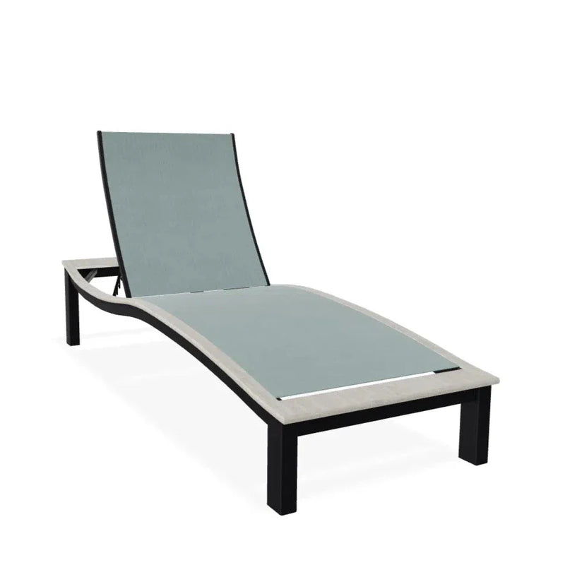 Bazza Lounge Chaise with Rustic Polymer Accent