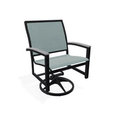 Bazza Sling Swivel Rocker With Rustic Polymer Arm Accents