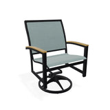 Bazza Sling Swivel Rocker With Rustic Polymer Arm Accents