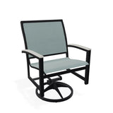 Bazza Sling Swivel Rocker With Rustic Polymer Arm Accents