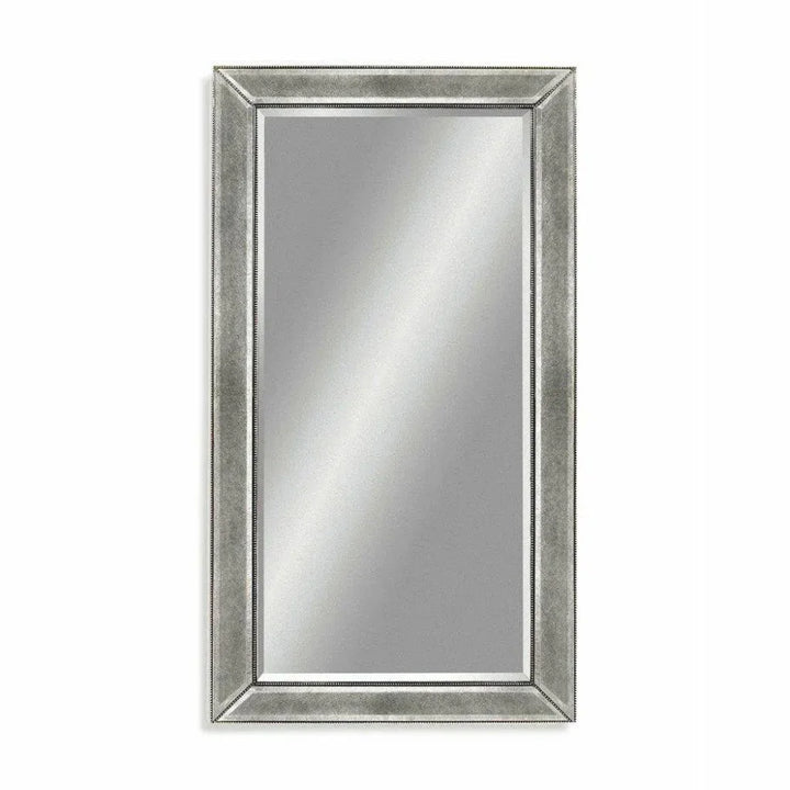 Beaded 48" Rectangle Silver Leaf Wall Mirror - LOOMLAN - Bassett Mirror - Wall Mirrors