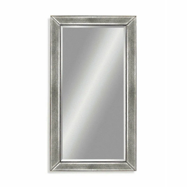 Beaded 48" Rectangle Silver Leaf Wall Mirror Wall Mirrors LOOMLAN By Bassett Mirror