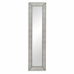 Beaded Leaner Rectangle Silverleaf Floor Mirror