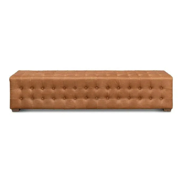 Beam Bench Tufted Leather - LOOMLAN - Sarreid - Bedroom Benches