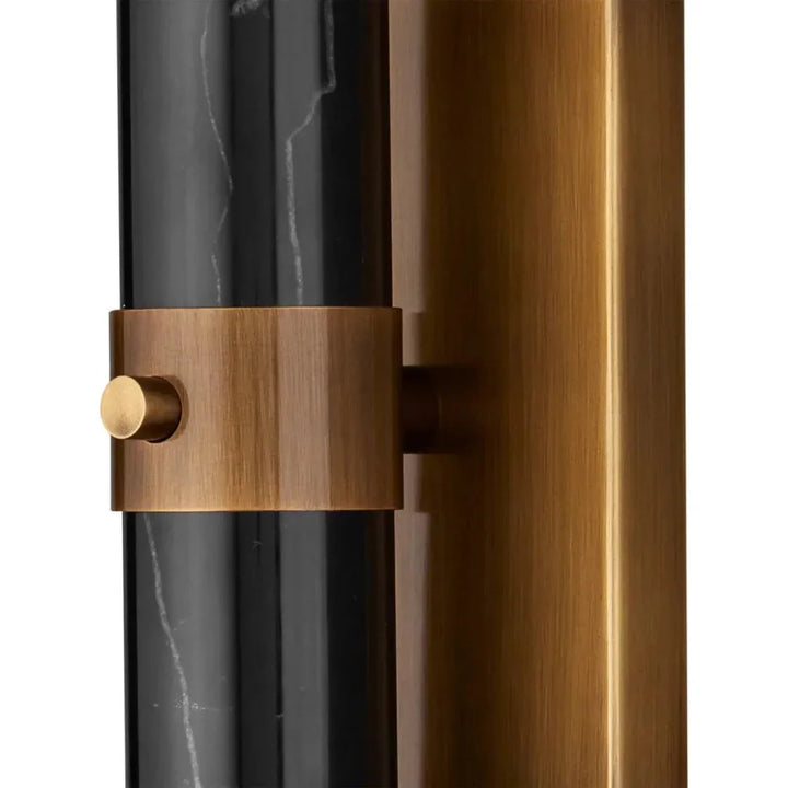Beatrix Marble & Metal Black Bath Wall Sconce - LOOMLAN - Currey & Co - Wall Sconces