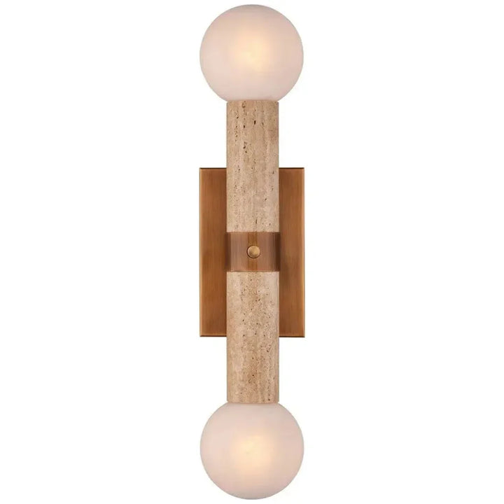 Beatrix Metal & Glass Beige Bath Wall Sconce - LOOMLAN - Currey & Co - Wall Sconces