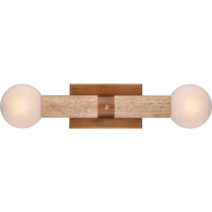 Beatrix Metal & Glass Beige Bath Wall Sconce - LOOMLAN - Currey & Co - Wall Sconces