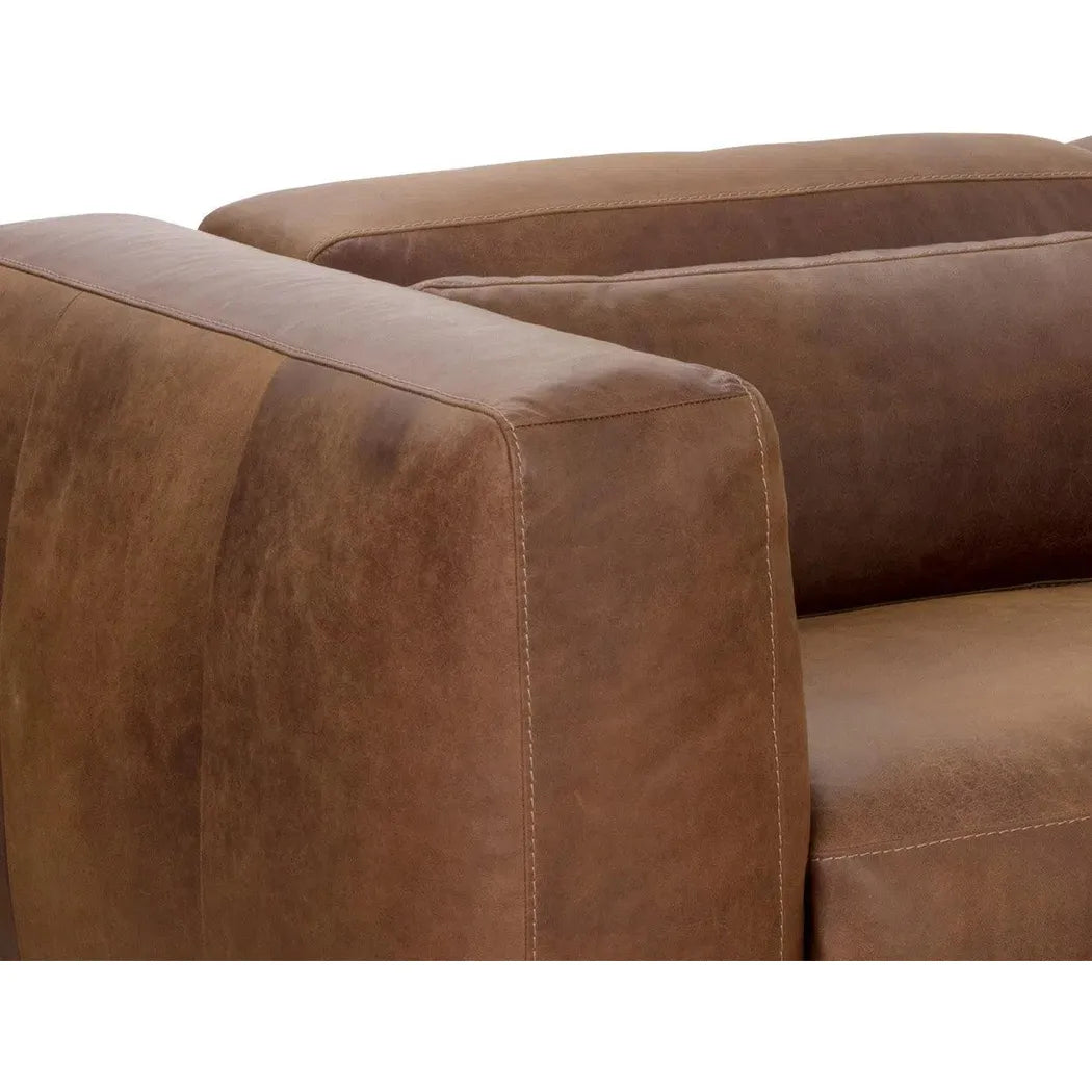 Beau Leather Sofa Chaise