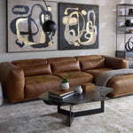 Beau Leather Sofa Chaise