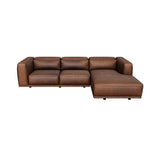 Beau Leather Sofa Chaise