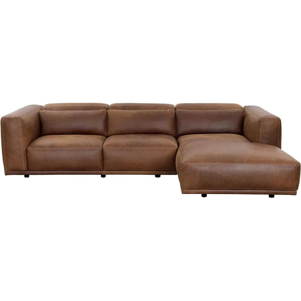 Beau Leather Sofa Chaise