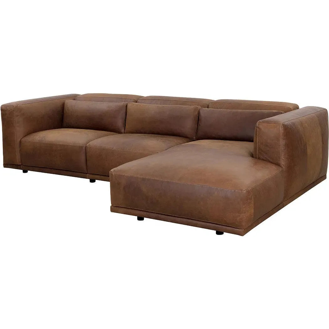 Beau Leather Sofa Chaise