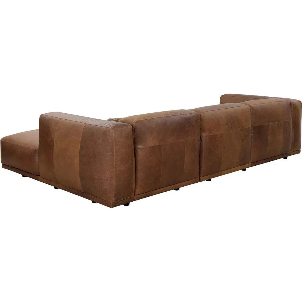 Beau Leather Sofa Chaise