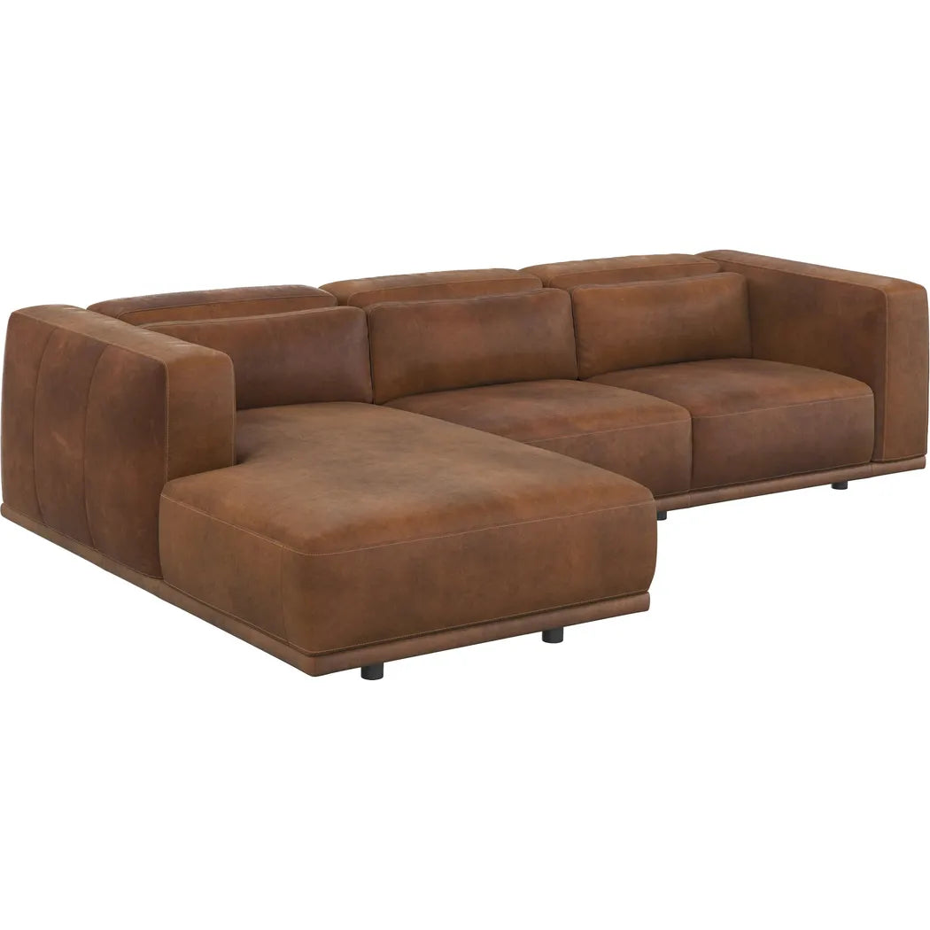 Beau Leather Sofa Chaise