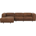 Beau Leather Sofa Chaise