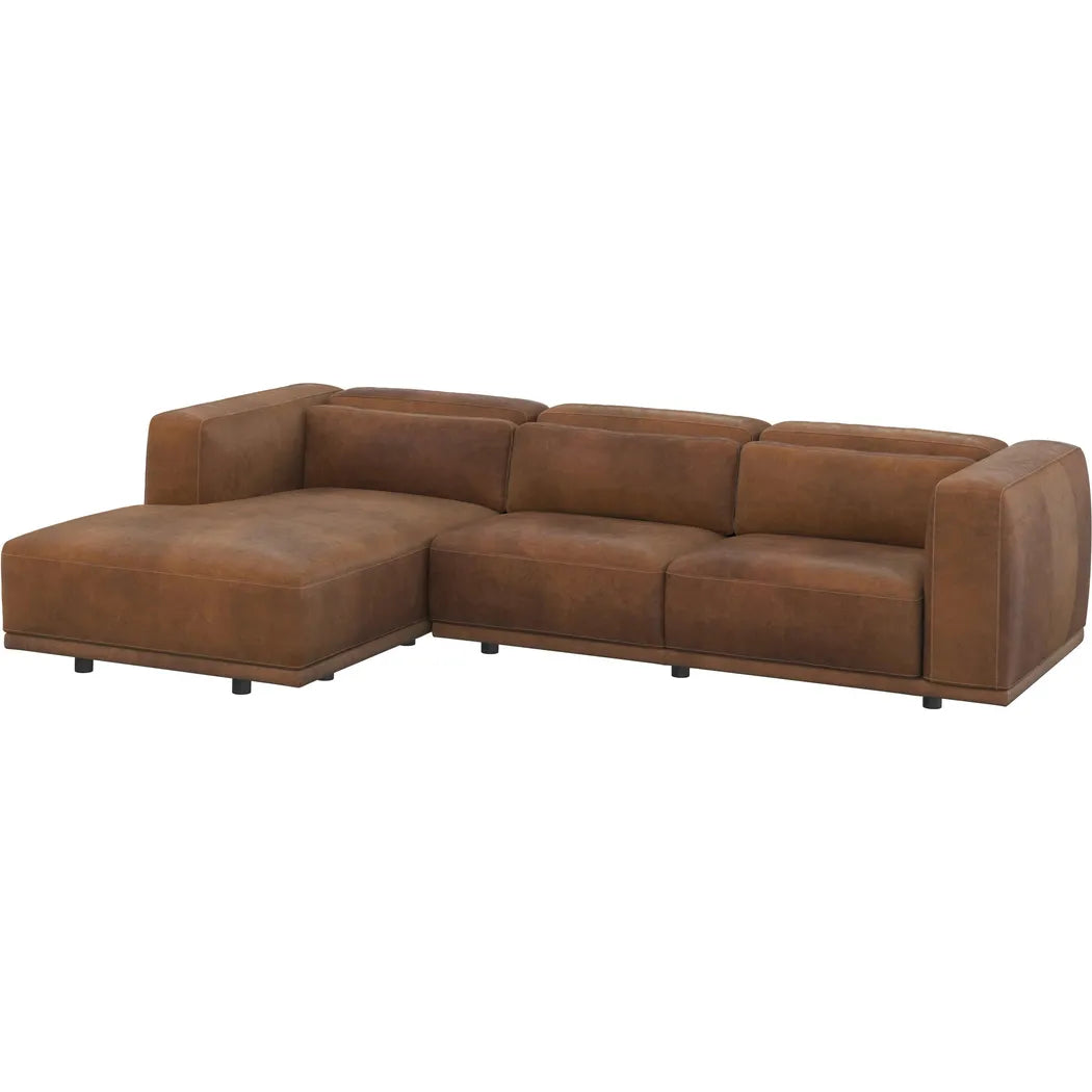 Beau Leather Sofa Chaise