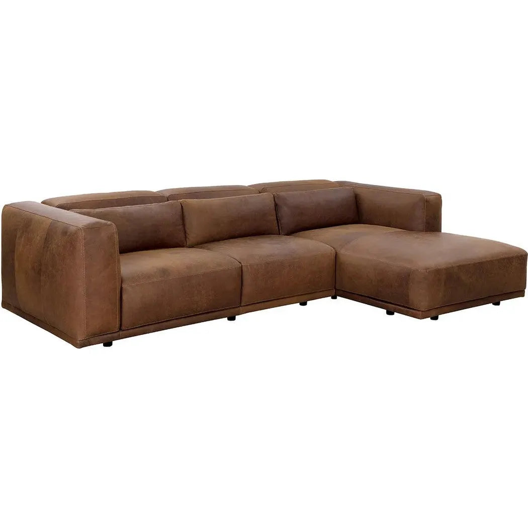 Beau Leather Sofa Chaise