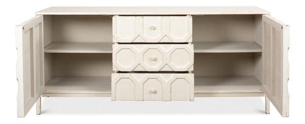 Becket Sideboard Antique White Buffet for Dining Room-Sideboards-Sarreid-LOOMLAN