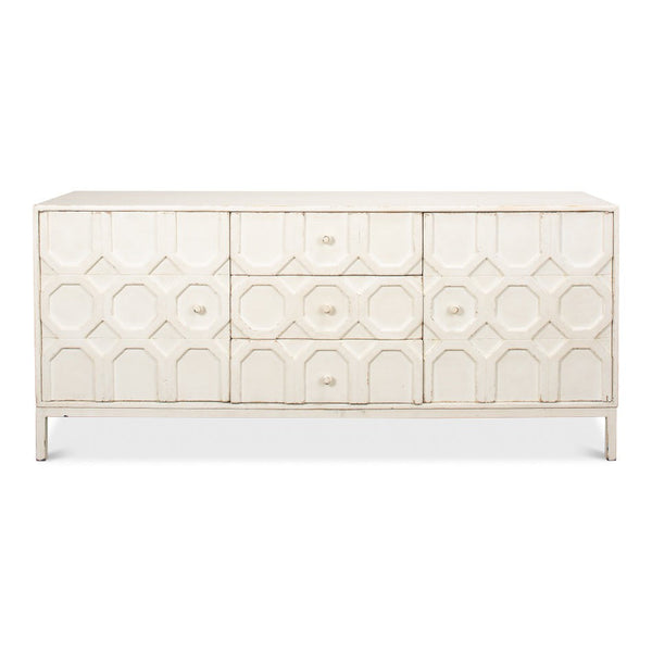 Becket Sideboard Antique White Buffet for Dining Room-Sideboards-Sarreid-LOOMLAN