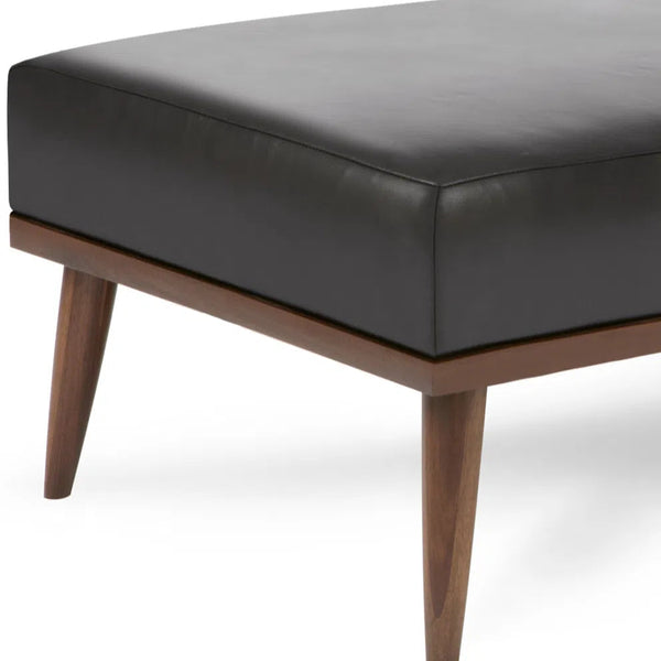 Beckett Bench Ottoman Coffee Table Top Grain Leather Made to Order-Ottomans-One For Victory-LOOMLAN