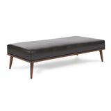 Beckett Bench Ottoman Coffee Table Top Grain Leather Made to Order-Ottomans-One For Victory-LOOMLAN