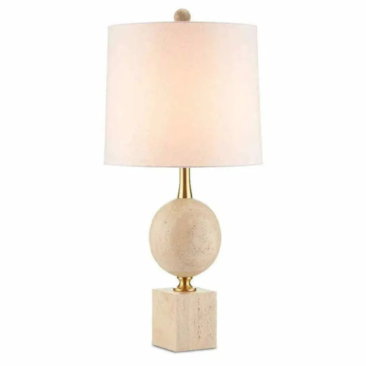 Beige Antique Brass Adorno Table Lamp - LOOMLAN - Currey & Co - Table Lamps