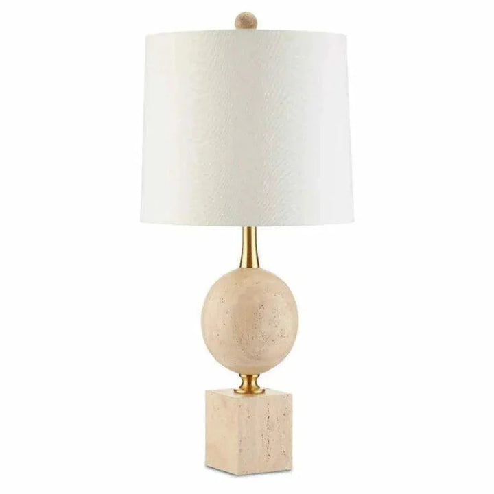 Beige Antique Brass Adorno Table Lamp - LOOMLAN - Currey & Co - Table Lamps
