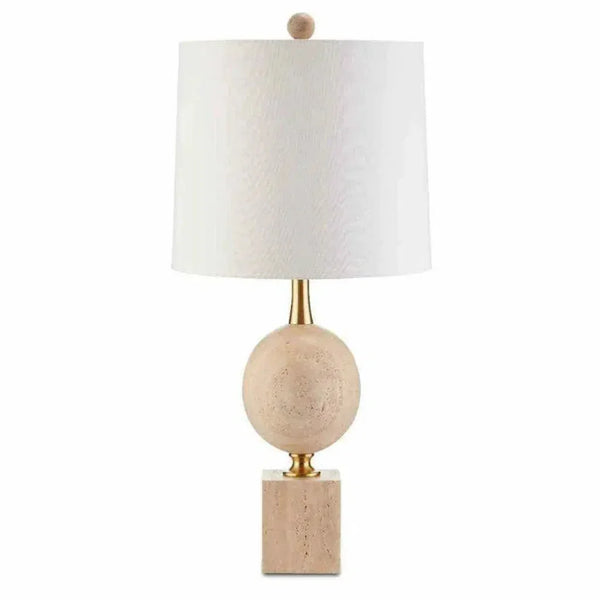 Beige Antique Brass Adorno Table Lamp - LOOMLAN - Currey & Co - Table Lamps