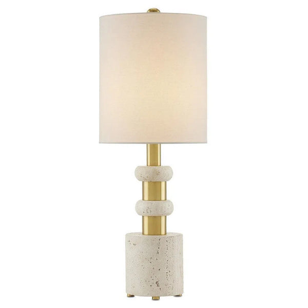 Beige Antique Brass Goletta Table Lamp Table Lamps LOOMLAN By Currey & Co
